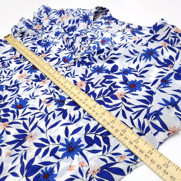 Liz Claiborne Womens Floral Flutter Sleeve Top Size 2XL V-Neck Office Mature - Picture 6 of 8